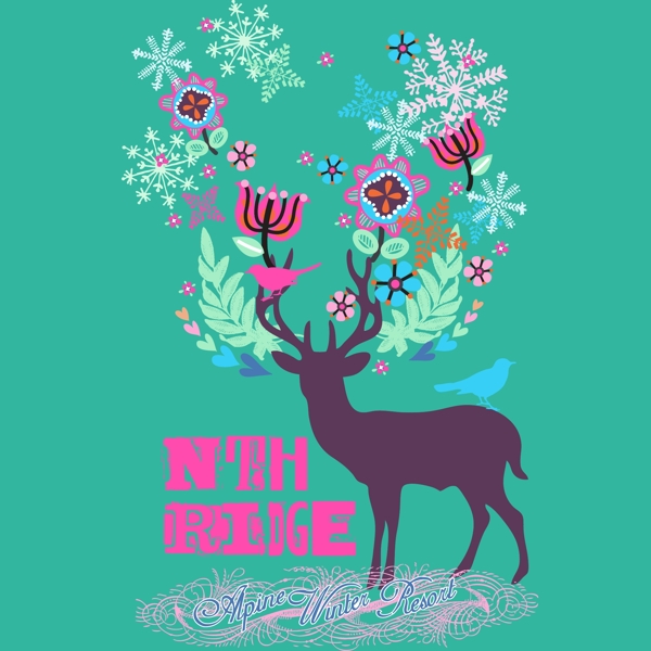 印花矢量圖圖文結(jié)合文字英文動物免費素材