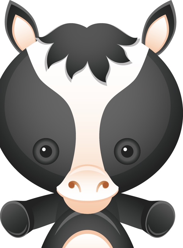 印花矢量圖可愛卡通卡通動物馬十二生肖免費(fèi)素材