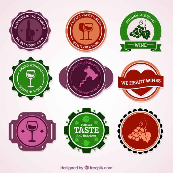 9款彩色葡萄酒标签