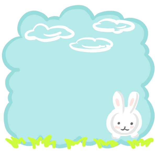 卡通动物小白兔边框