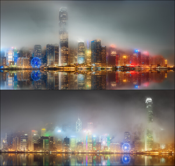 梦幻香港夜景图片
