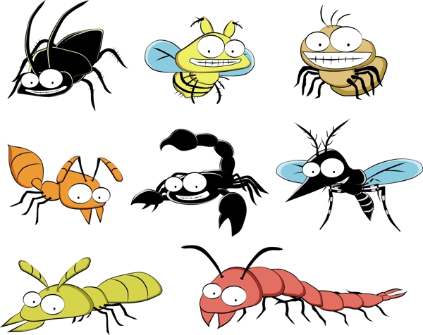 卡通害虫昆虫系列