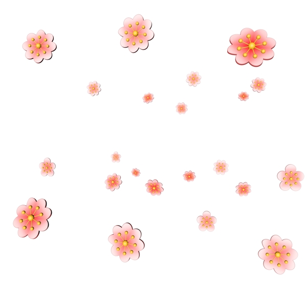 3D飘落花瓣粉色花朵漂浮花瓣C4D花素材