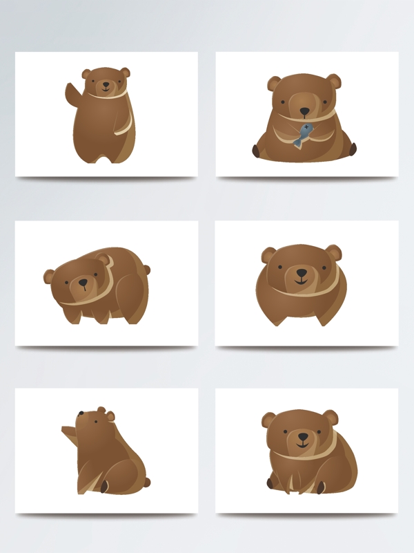 小熊棕熊装饰图案元素