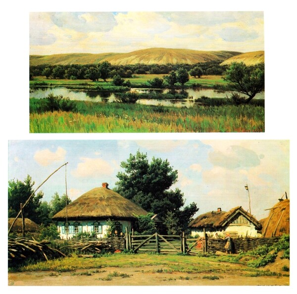 乡村油画图片