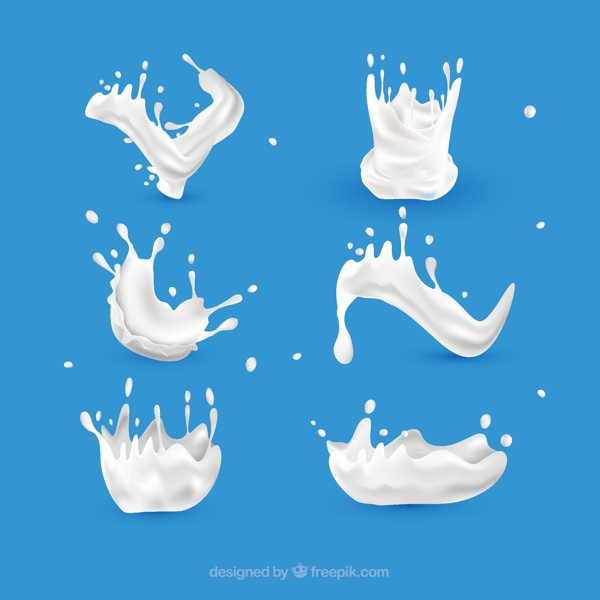 6款白色动感牛奶设计