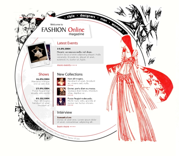 欧美服装艺术网页模板图片