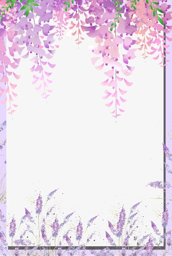 薰衣草紫色简约风海报