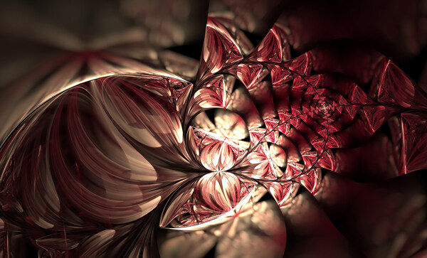 红色梦幻花卉立体高清喷绘装饰画