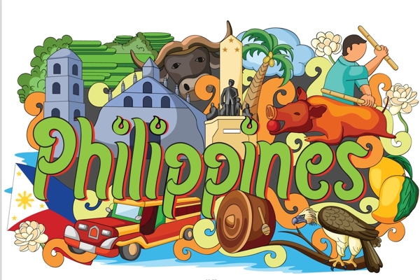 菲律宾国家手绘插画