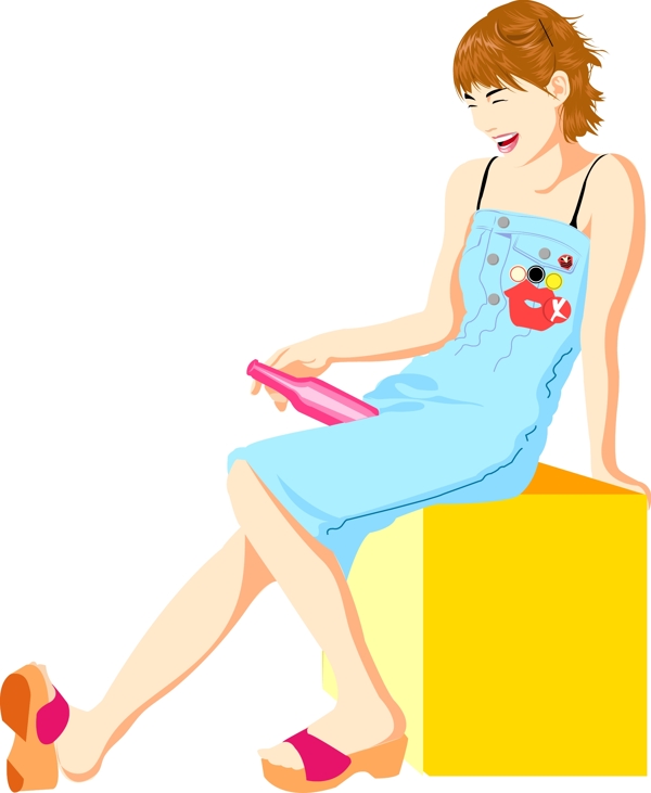 插畫時(shí)尚美女百態(tài)美女圖片