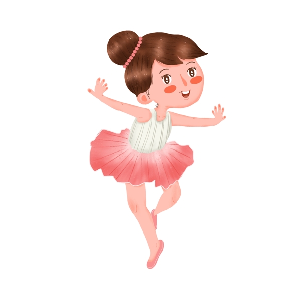 快乐儿童节跳芭蕾舞的小女孩