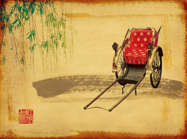 中国传统文化艺术黄包车