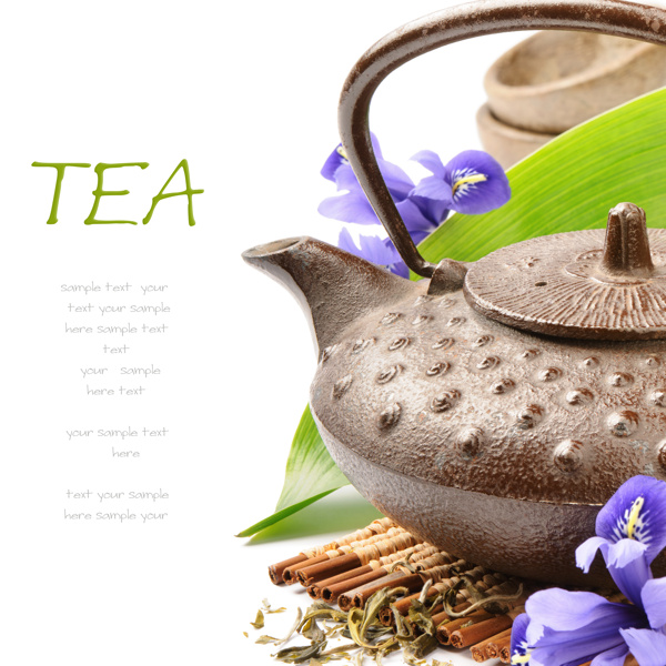 茶壶花朵背景图片