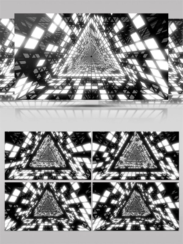 白光三角隧道动态视频素材