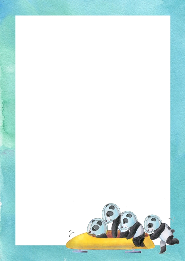 可愛的線描邊框插畫