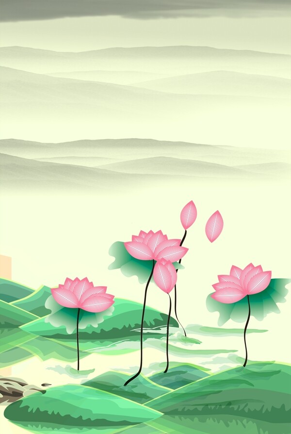 中國風(fēng)荷葉