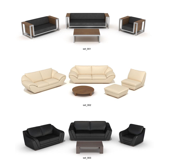 精美3Dmax沙发椅子模型带材质贴图