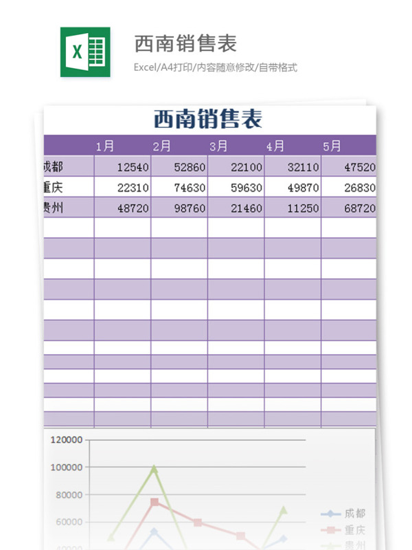 西南表excel模板