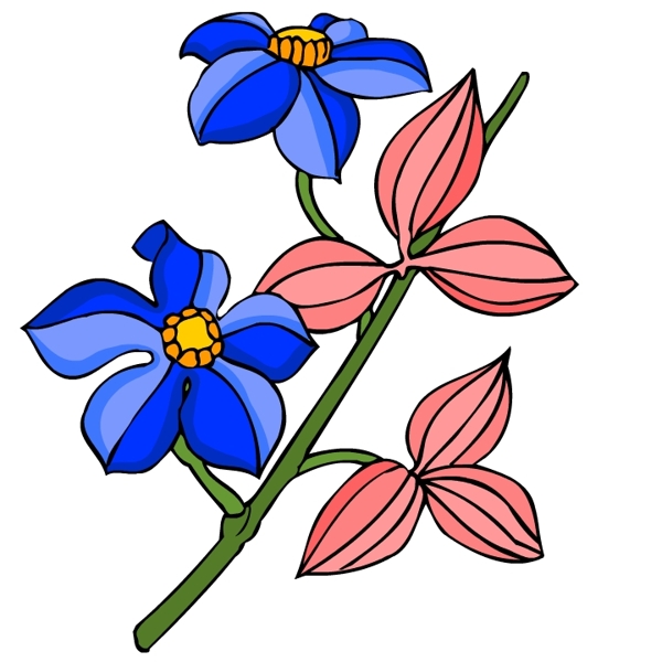花卉古典插畫