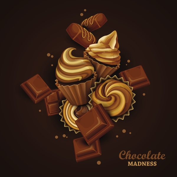 巧克力主题海报设计矢量素材