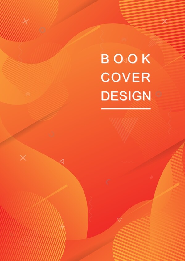 橙色高级颜色逐渐变化时尚创意商业书盖