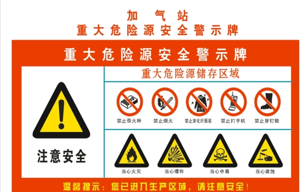 加氣站警示牌