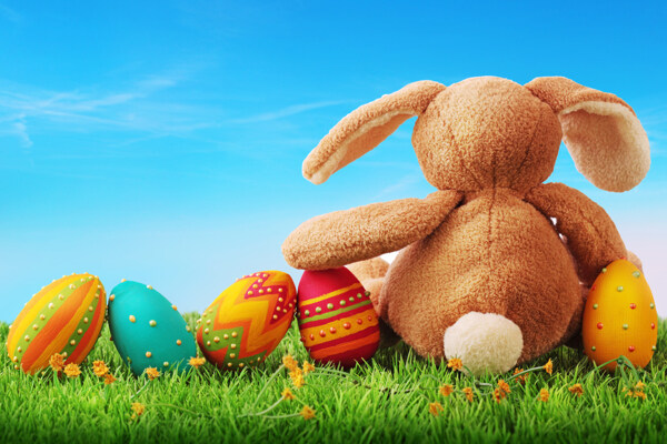 复活节兔子与彩蛋图片