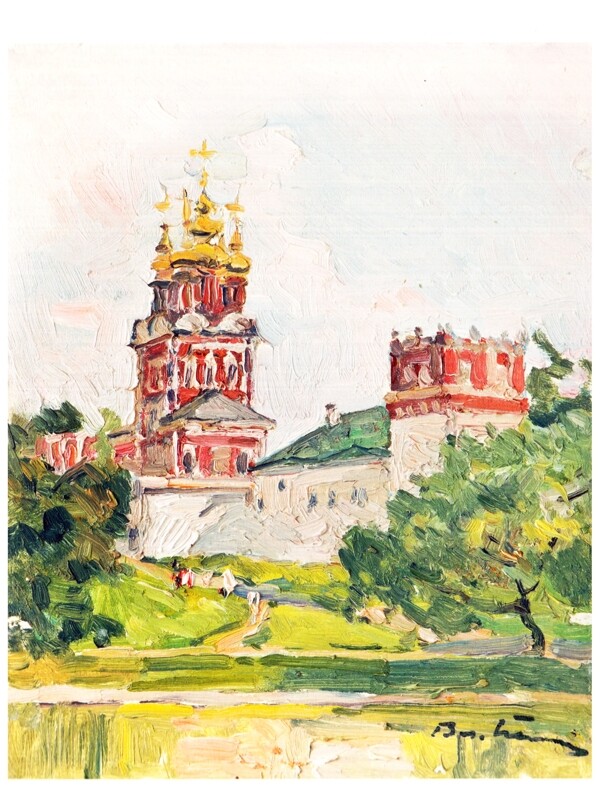 城堡油画图片
