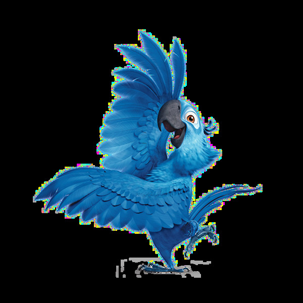 蓝色鹦鹉跳舞元素
