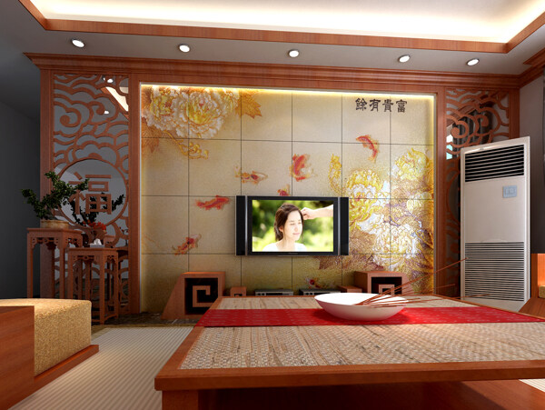 富贵有余瓷砖空间图背景图电视墙