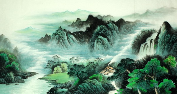 山河水墨畫