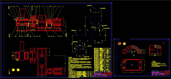 回转烘干机传动部件图CAD机械图纸