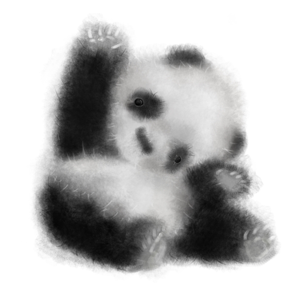 商用手绘水墨中国风国宝熊猫可爱元素