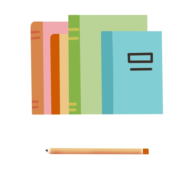 彩色书籍和文件夹