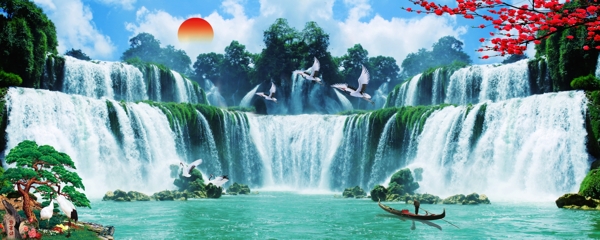 瀑布流水圖片
