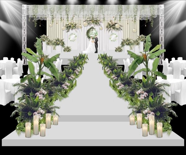 绿色清新婚礼设计模板