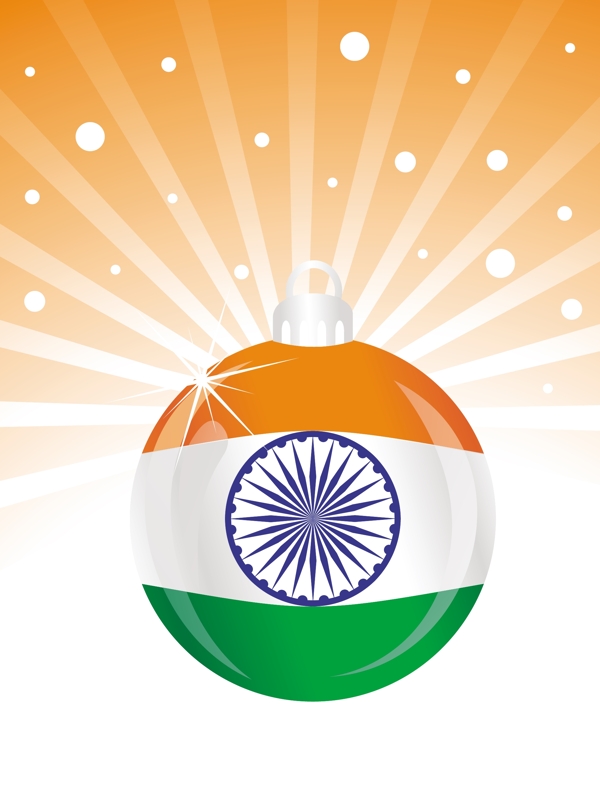 印度国旗在球矢量
