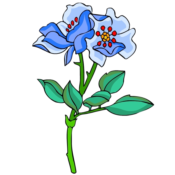 花卉古典插畫