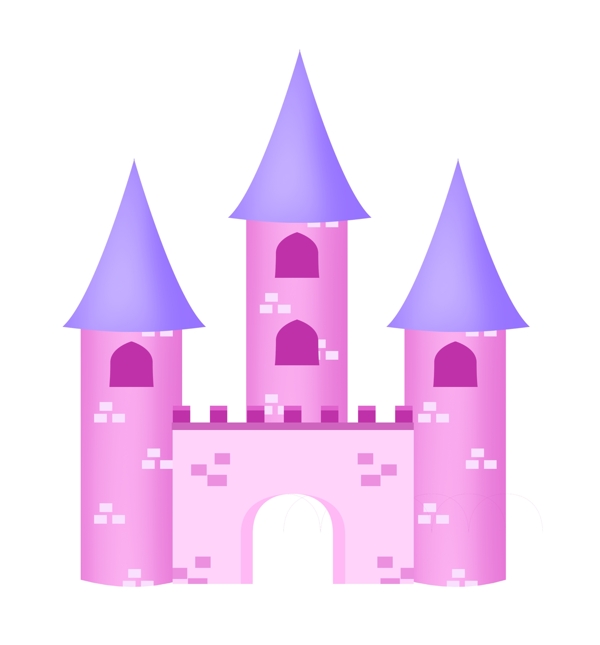 粉色的建筑城堡插画