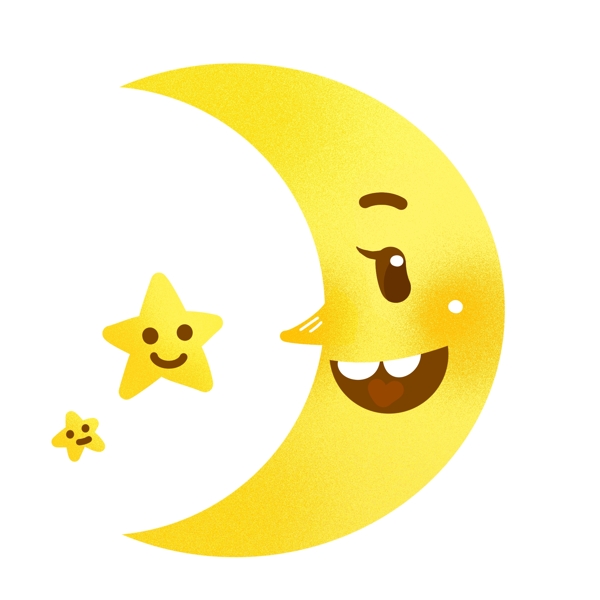 日月星辰可爱卡通行星月球黄月亮月食星象