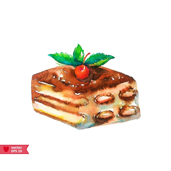 手繪美味的蛋糕插畫