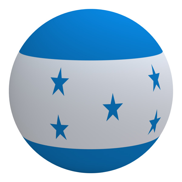 洪都拉斯国旗上的球孤立在白色