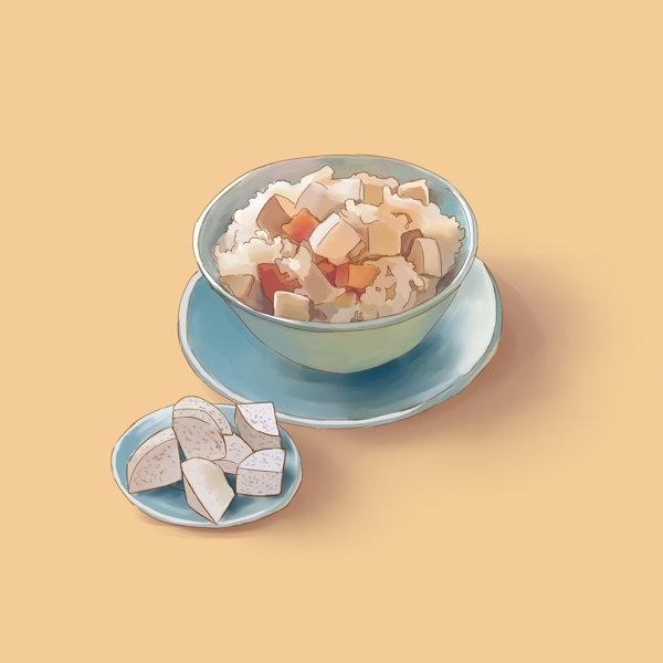手繪芋頭飯圖片
