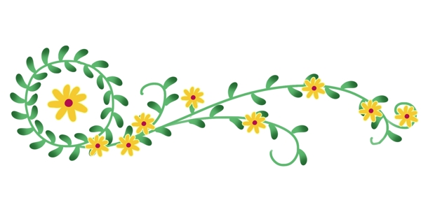 黄色花朵藤蔓分割线