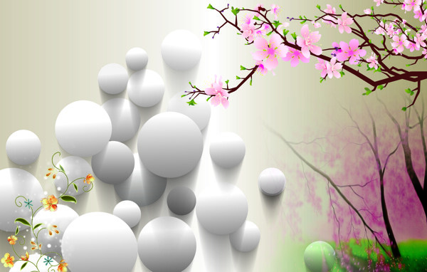 桃花裝飾背景墻