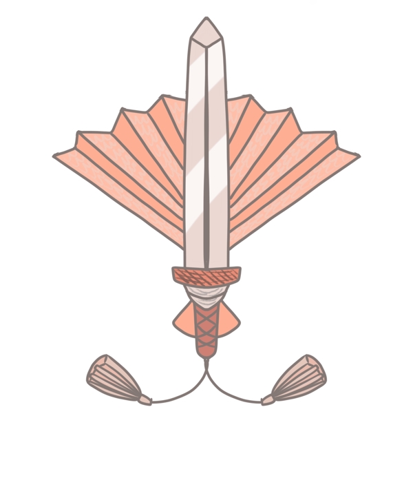 扇形刀剑装饰插图