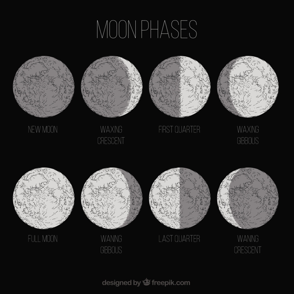 Moon在八个不同阶段