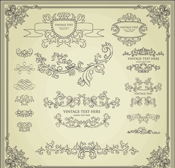 歐式古典花紋