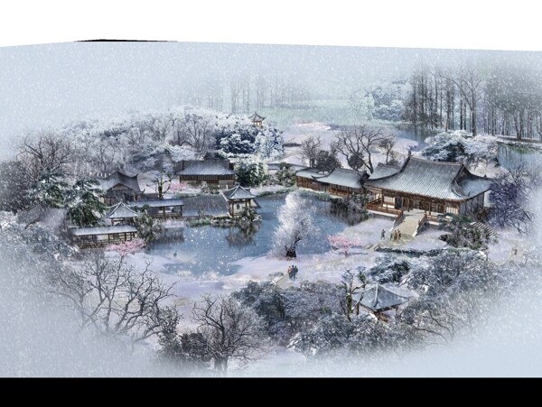 雪景效果图图片